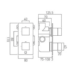 Vado Notion 1 Outlet 2 Handle Vertical Thermostatic Valve -Home Furnishings vado tab 148 not cp 4