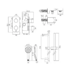 Vado Altitude 1 Outlet Thermostatic Shower Set -Home Furnishings vado tab 1710alt as cp 3