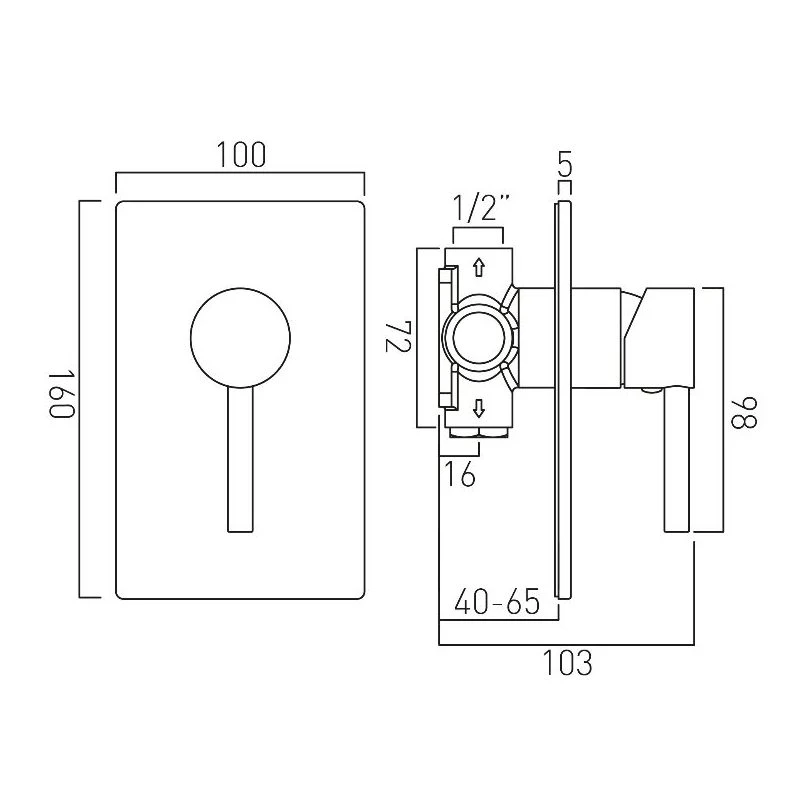 Vado Zoo Manual Shower Valve 5 Vado Zoo Manual Shower Valve - Image 3