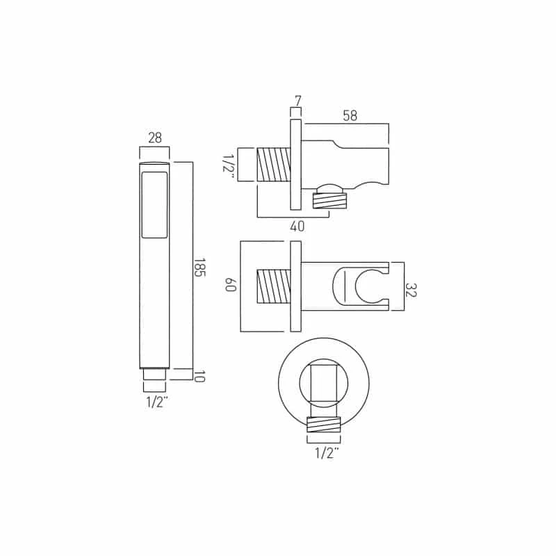 Vado Zoo Single Function Mini Shower Kit With Outlet & Bracket 4 Vado Zoo Single Function Mini Shower Kit With Outlet & Bracket - Image 2
